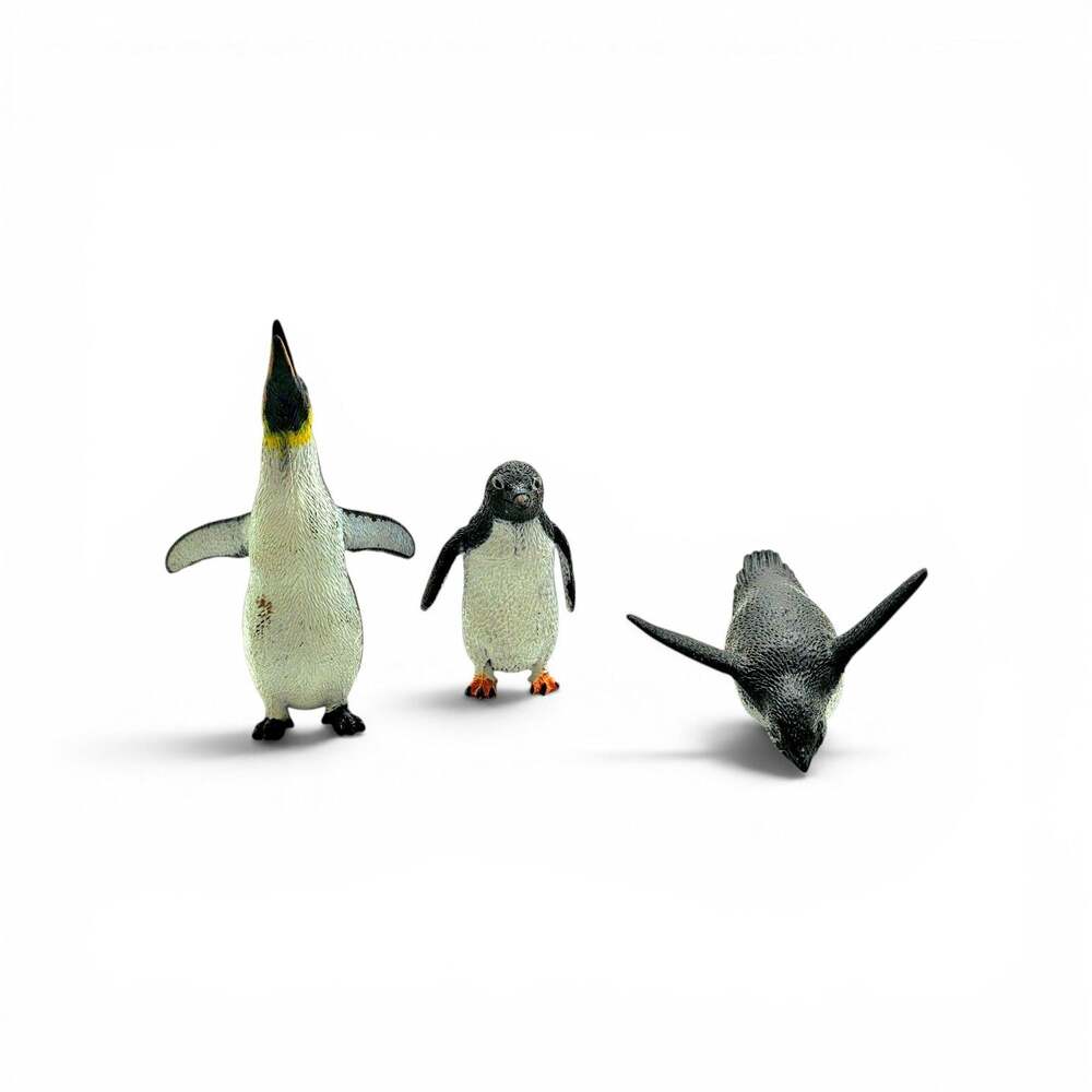 Schleich Penguin Animal Figure Set of 3 3" realistic animals Sea School project